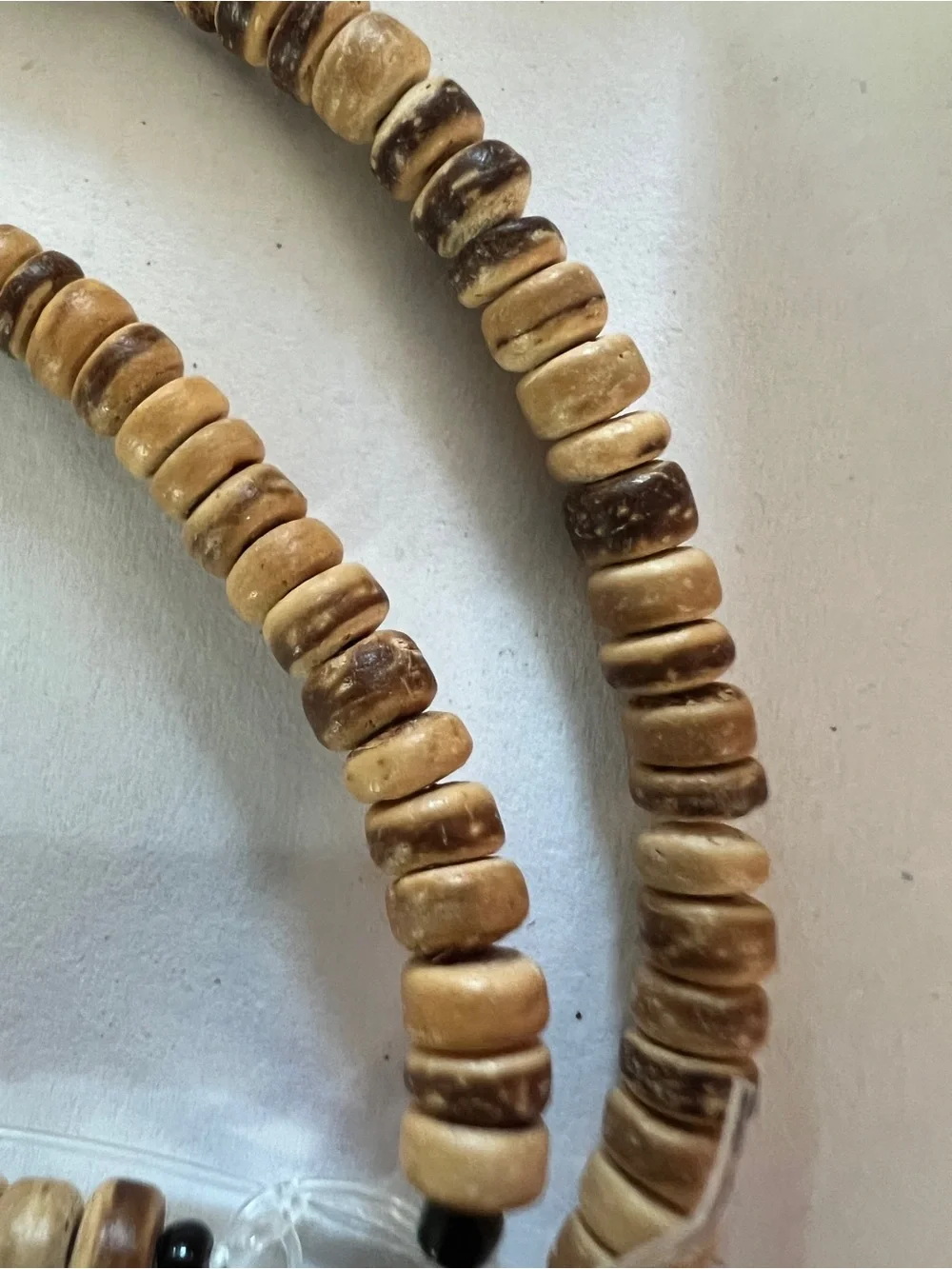 Earth tones wood bead strand 16 inches